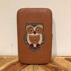 Cognac Owl Snap wallet